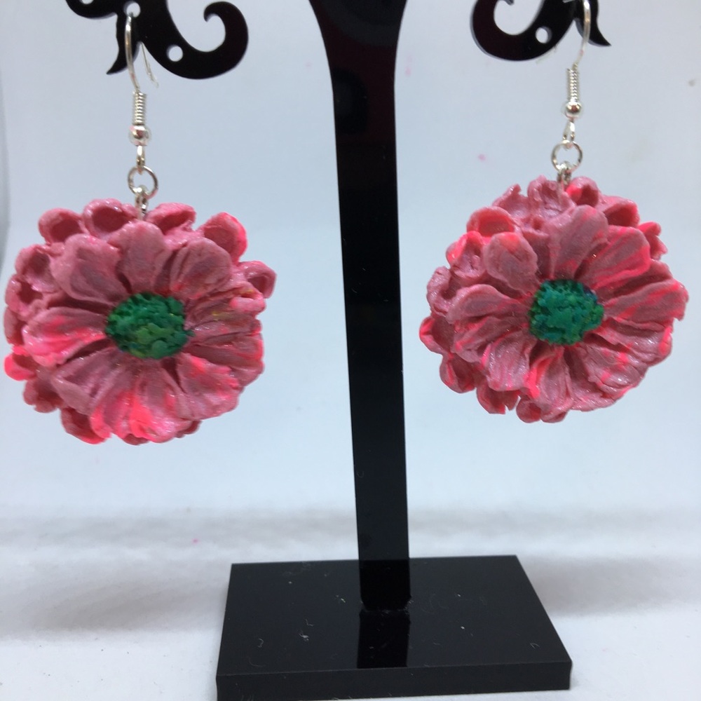 Unique Handmade Polymer Clay Blossom Earrings